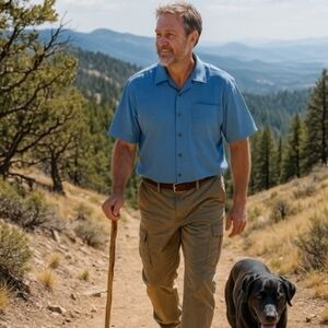 Royal Robbins Men's Large Desert Pucker Sea Blue/Persian Blue Short Sleeve